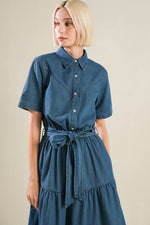 ABSOLUTE EDGE DENIM MIDI DRESS - By Baano