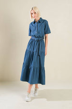 ABSOLUTE EDGE DENIM MIDI DRESS - By Baano