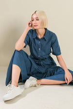 ABSOLUTE EDGE DENIM MIDI DRESS - By Baano