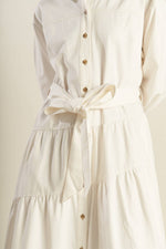 ANYTIME NOW WOVEN TWILL MIDI DRESS - By Baano