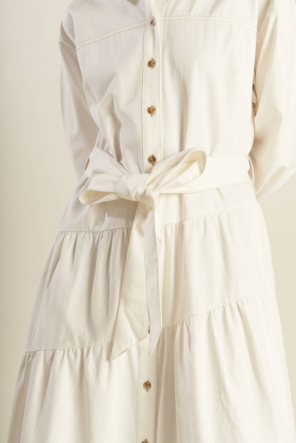 ANYTIME NOW WOVEN TWILL MIDI DRESS - By Baano