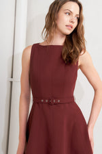 LIVING THE DREAM WINE WOVEN MIDI DRESS - By Baano