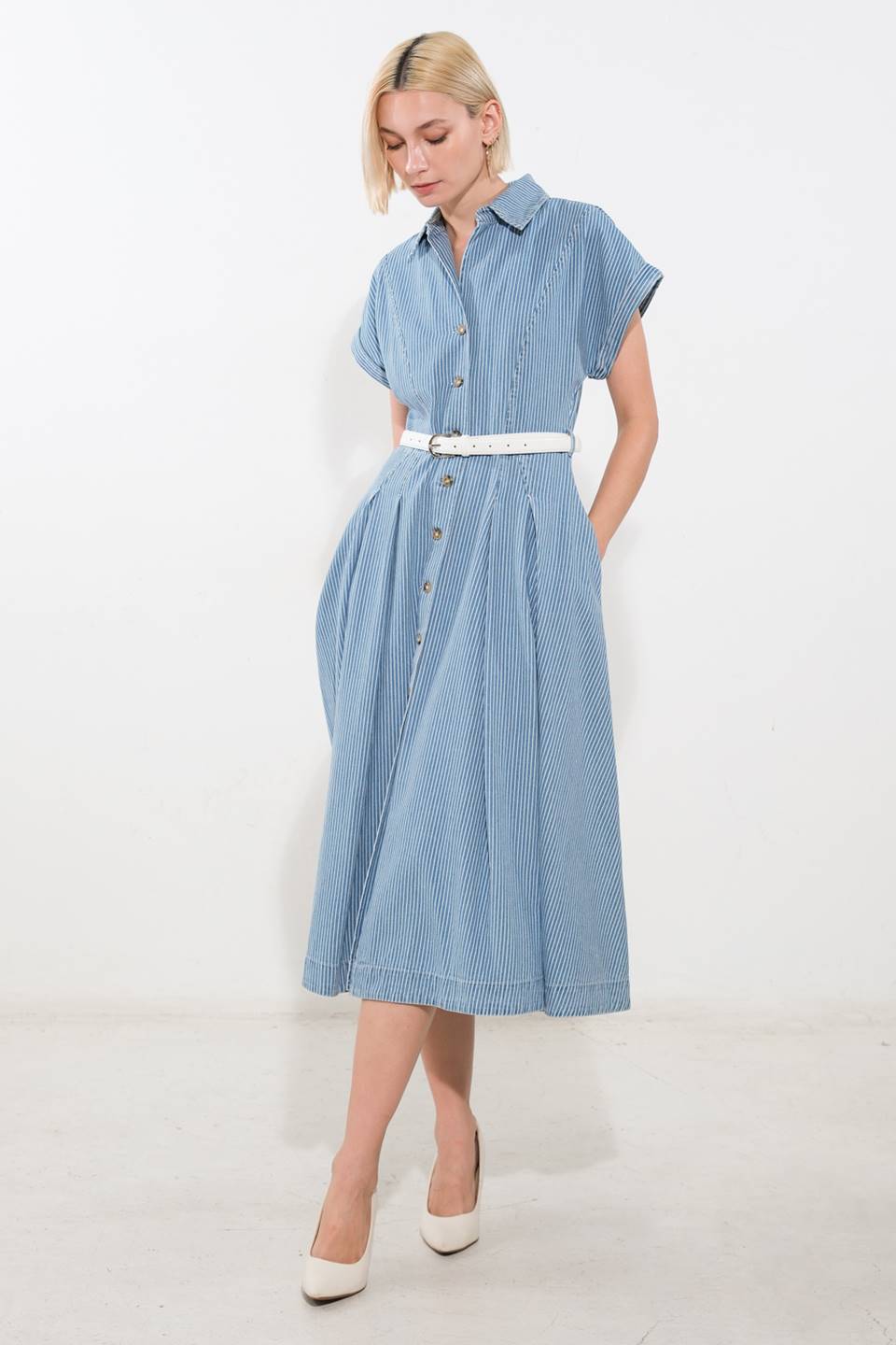 SOAK IN THE SUN DENIM MIDI DRESS - By Baano