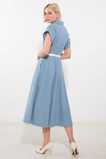 SOAK IN THE SUN DENIM MIDI DRESS - By Baano