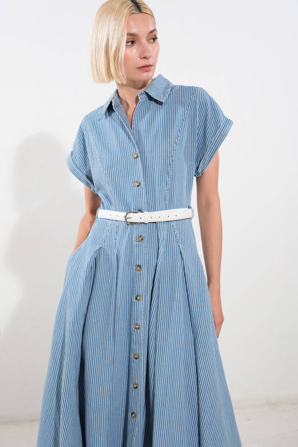 SOAK IN THE SUN DENIM MIDI DRESS - By Baano