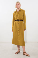 STATE OF BLISS WOVEN MIDI DRESS - By Baano