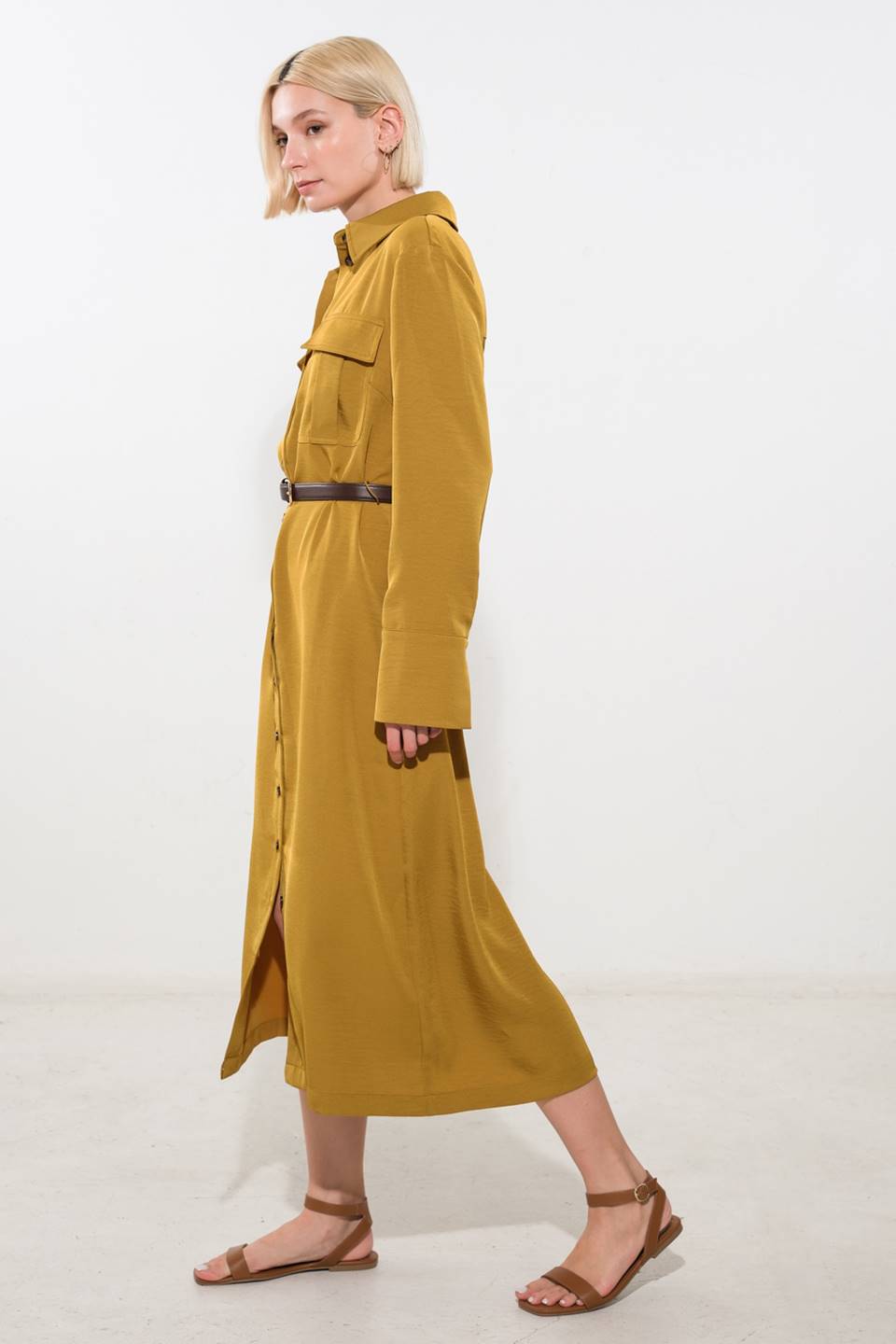 STATE OF BLISS WOVEN MIDI DRESS - By Baano