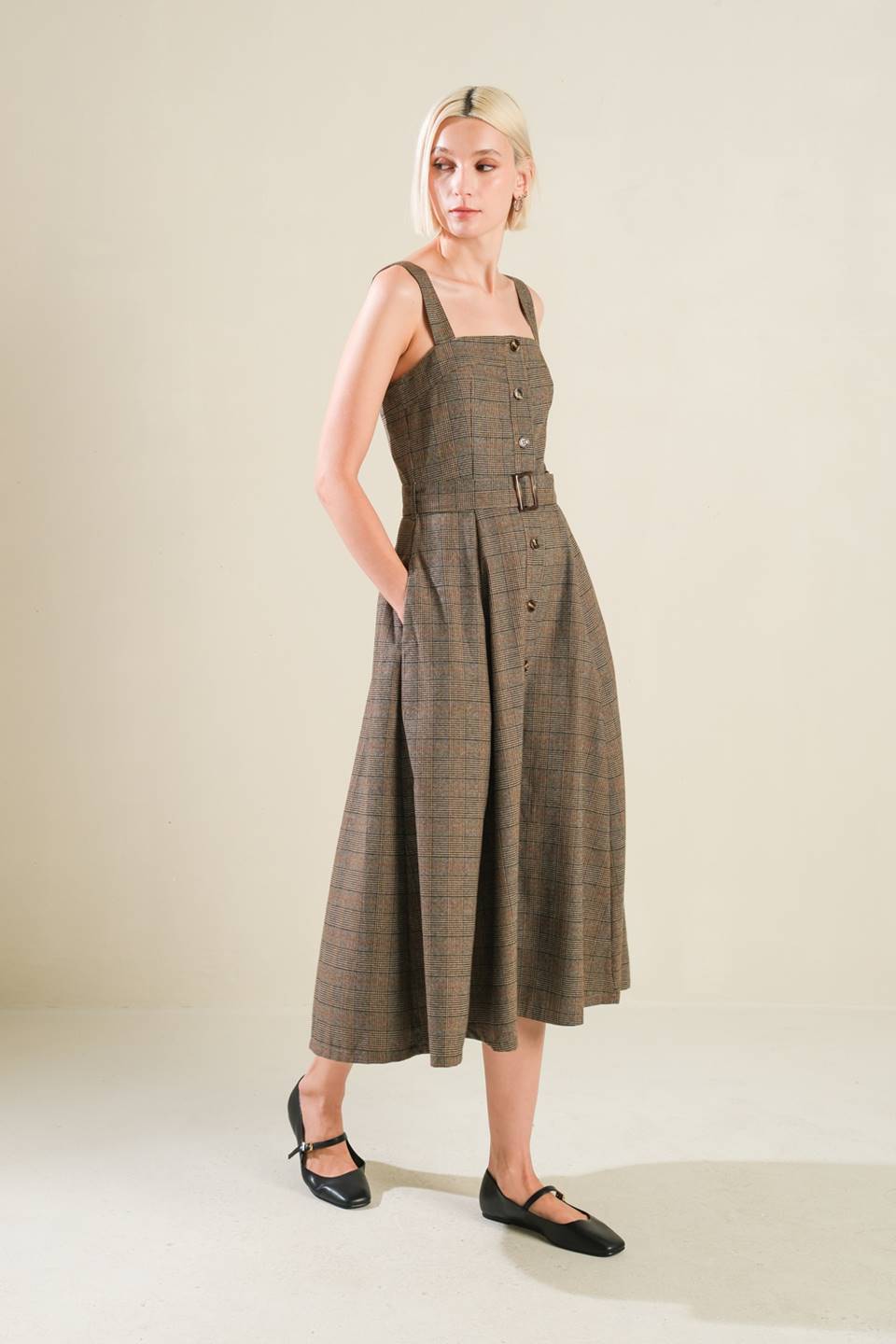 HAPPY CHANCE WOVEN MIDI DRESS - By Baano