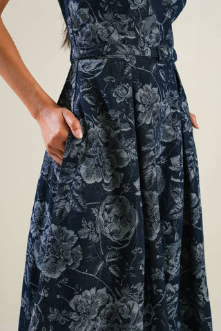 EVOLVING REFLECTIONS DENIM MIDI DRESS - By Baano