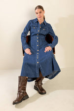 DRIFTING THOUGHTS DENIM MIDI DRESS - By Baano