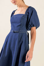 ALL SPRUCED UP DENIM MIDI DRESS - By Baano