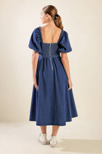 ALL SPRUCED UP DENIM MIDI DRESS - By Baano