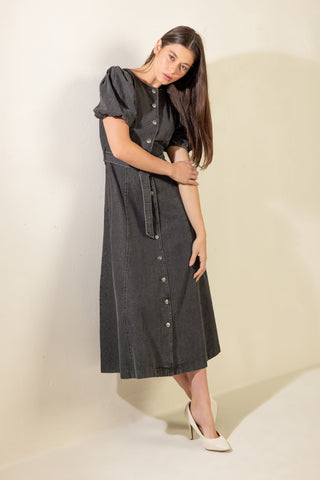 IN MY MIND DENIM MIDI DRESS - By Baano