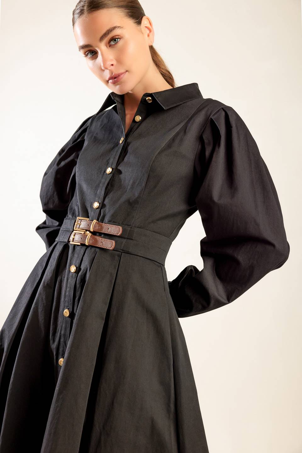 MIDNIGHT MASQUERADE WOVEN MIDI DRESS - By Baano