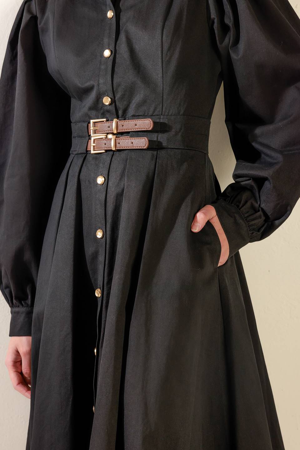 MIDNIGHT MASQUERADE WOVEN MIDI DRESS - By Baano