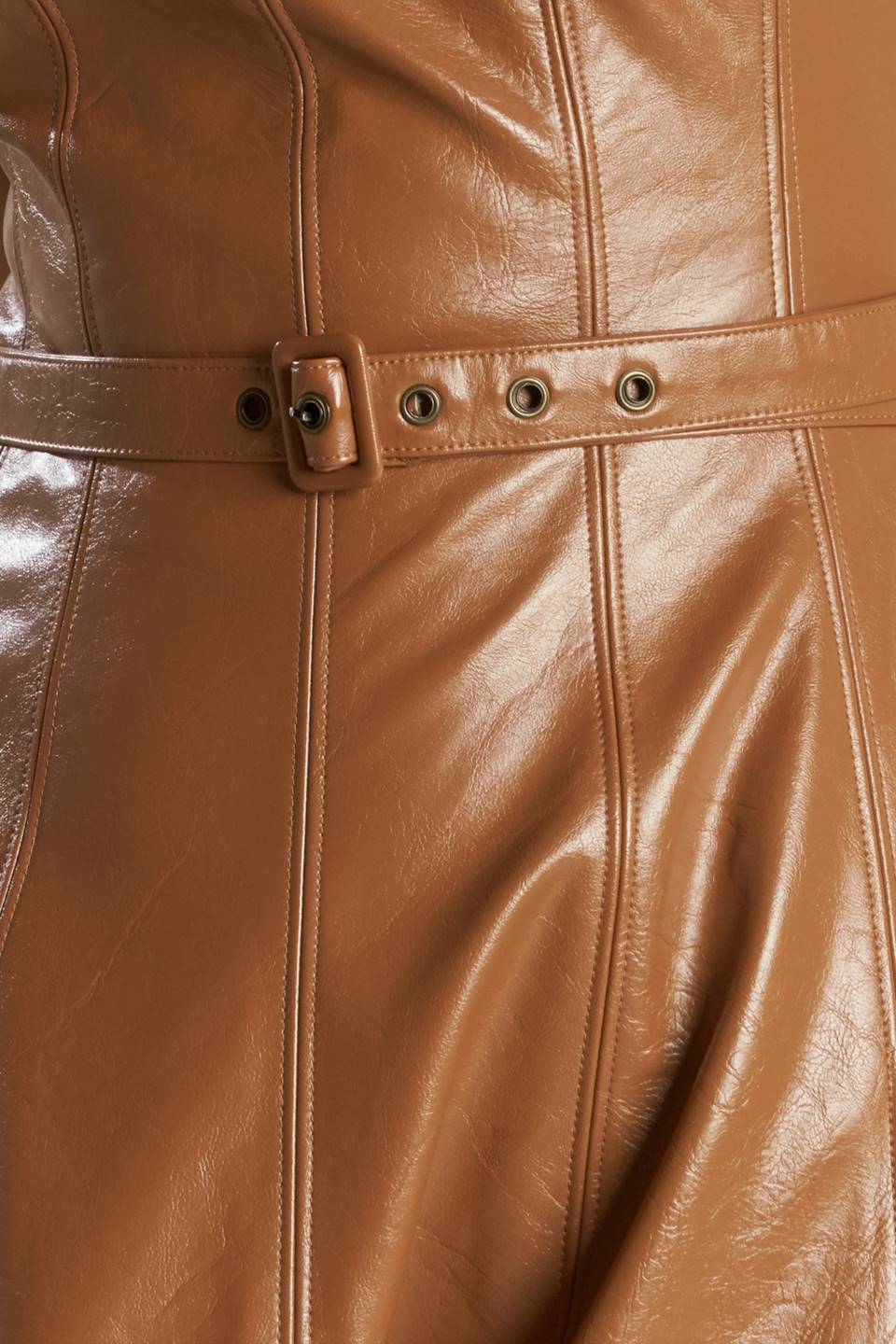 LUNAR SYMPHONY FAUX LEATHER MIDI DRESS - By Baano