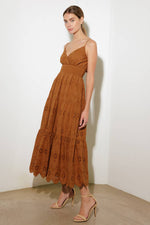 LUMINOUS BLISS WOVEN EYELET MIDI DRESS - By Baano