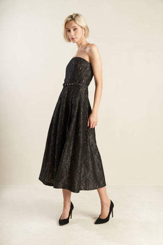 THE TRUTH IS WOVEN LACE MIDI DRESS - By Baano