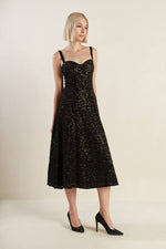 STAPLE MOMENT WOVEN LACE MIDI DRESS - By Baano