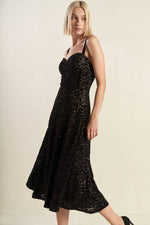 STAPLE MOMENT WOVEN LACE MIDI DRESS - By Baano