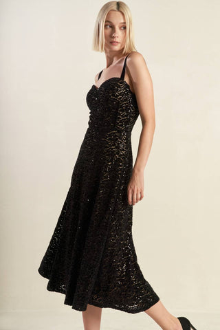 STAPLE MOMENT WOVEN LACE MIDI DRESS - By Baano