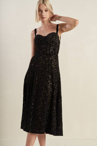 STAPLE MOMENT WOVEN LACE MIDI DRESS - By Baano