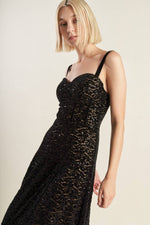 STAPLE MOMENT WOVEN LACE MIDI DRESS - By Baano