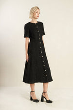 SOMETHING MORE TWEED WOVEN MIDI DRESS - By Baano
