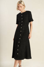 SOMETHING MORE TWEED WOVEN MIDI DRESS - By Baano