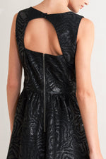 CHECK YOURSELF BLACK WOVEN MIDI DRESS Flying Tomato