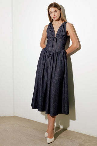 RUSTIC DREAM WOVEN MIDI DRESS - By Baano