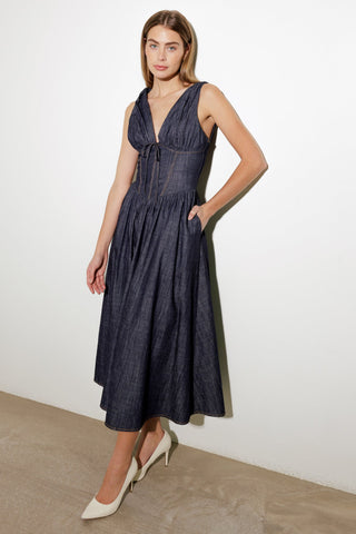 RUSTIC DREAM WOVEN MIDI DRESS - By Baano