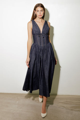 RUSTIC DREAM WOVEN MIDI DRESS - By Baano
