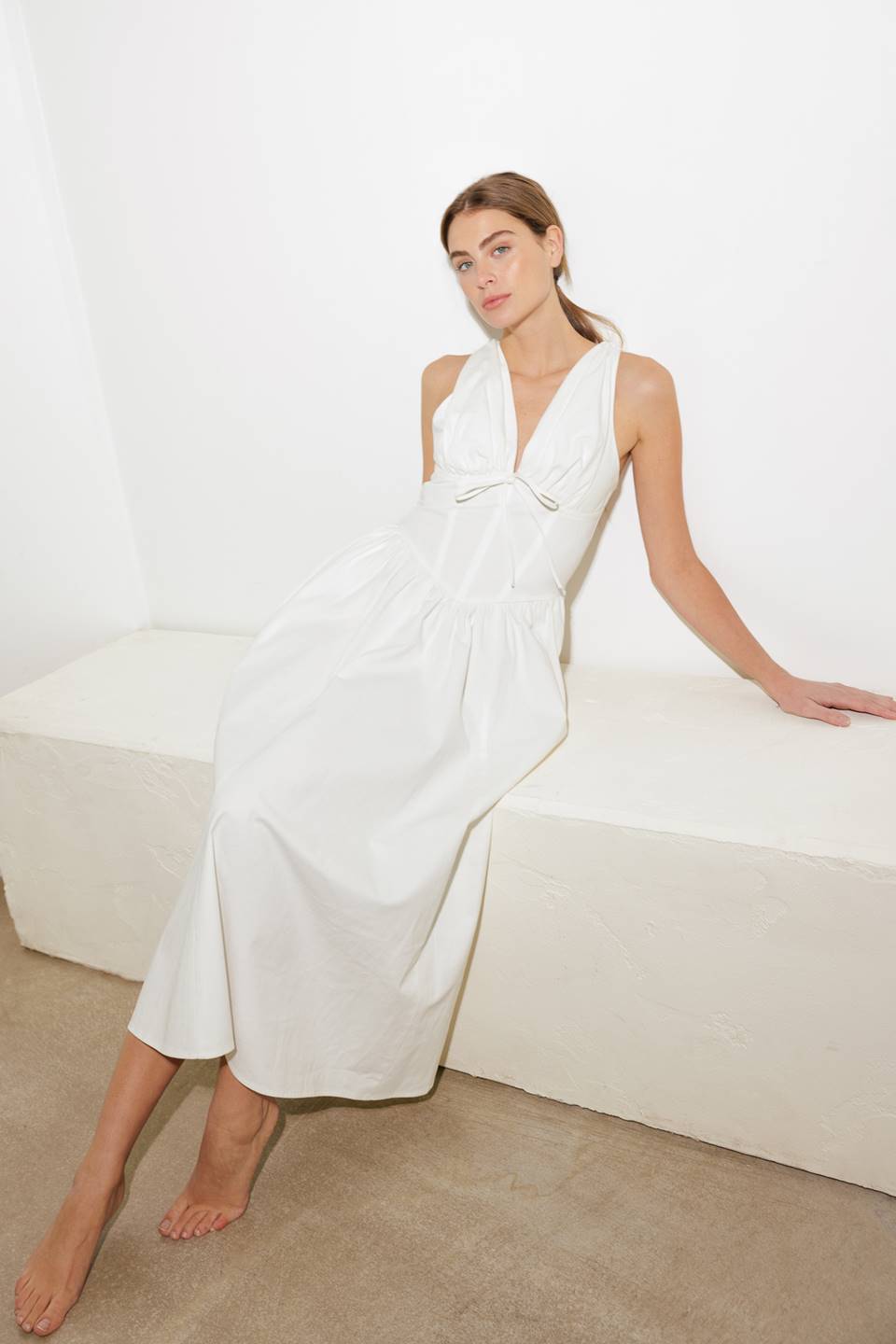 FANCIFUL ESCAPES WOVEN MIDI DRESS - By Baano