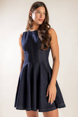 CLASSICAL BALLET DENIM MINI DRESS - By Baano