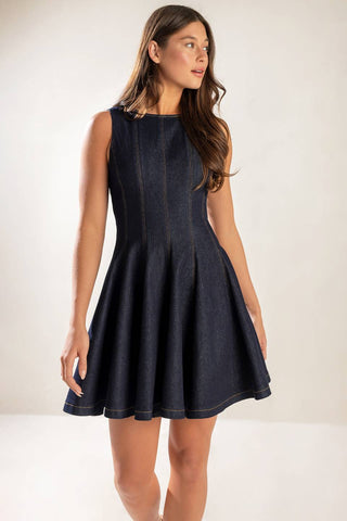 CLASSICAL BALLET DENIM MINI DRESS - By Baano