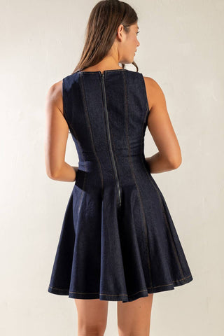 CLASSICAL BALLET DENIM MINI DRESS - By Baano