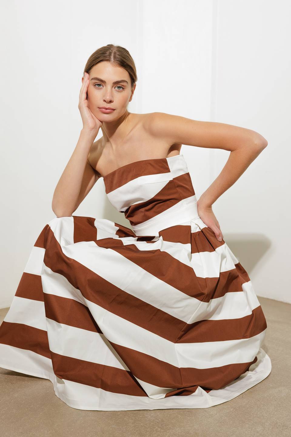 EVERYDAY HUSTLE RUST WOVEN MIDI DRESS - By Baano