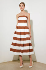 EVERYDAY HUSTLE RUST WOVEN MIDI DRESS - By Baano