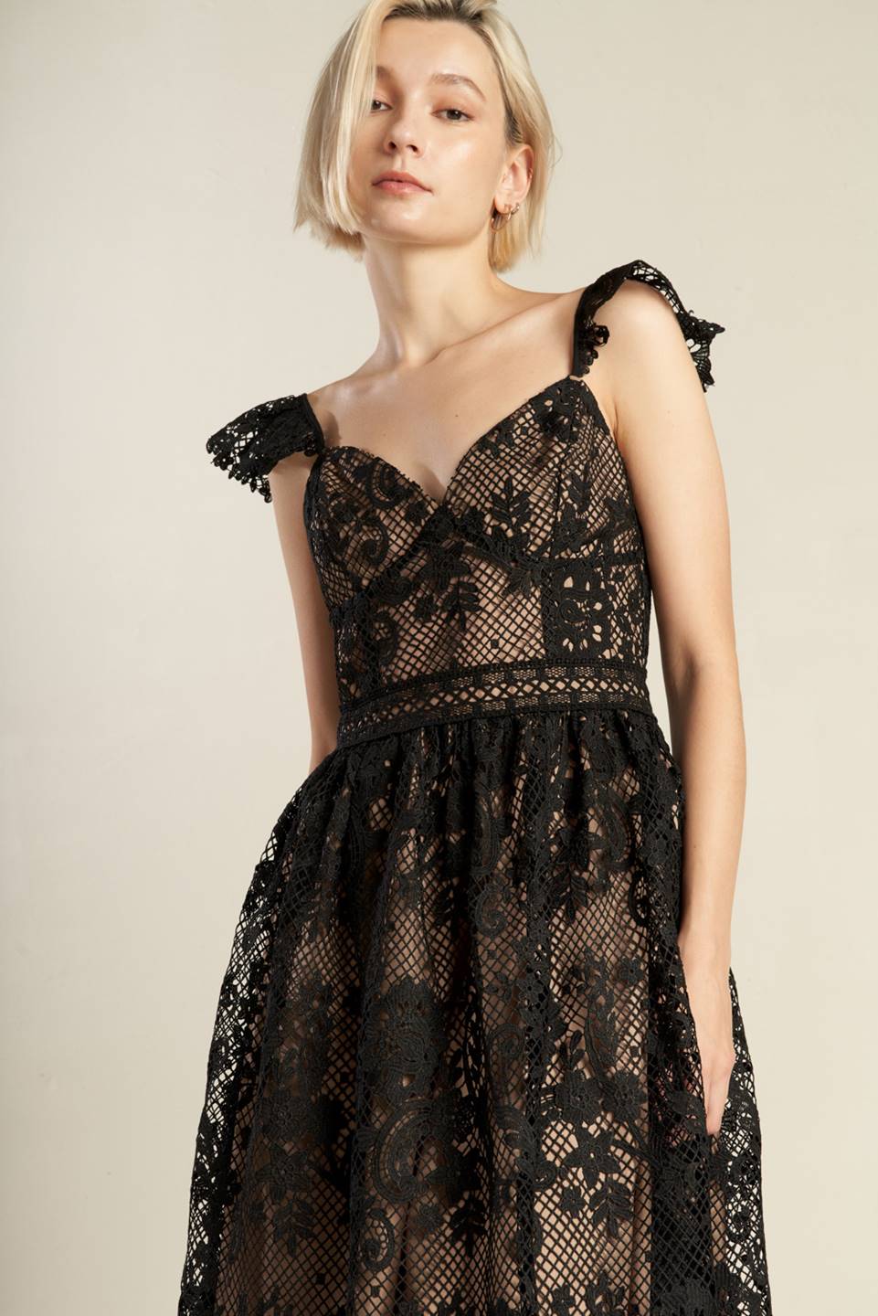 KNOW YOU BETTER LACE WOVEN MIDI DRESS - By Baano