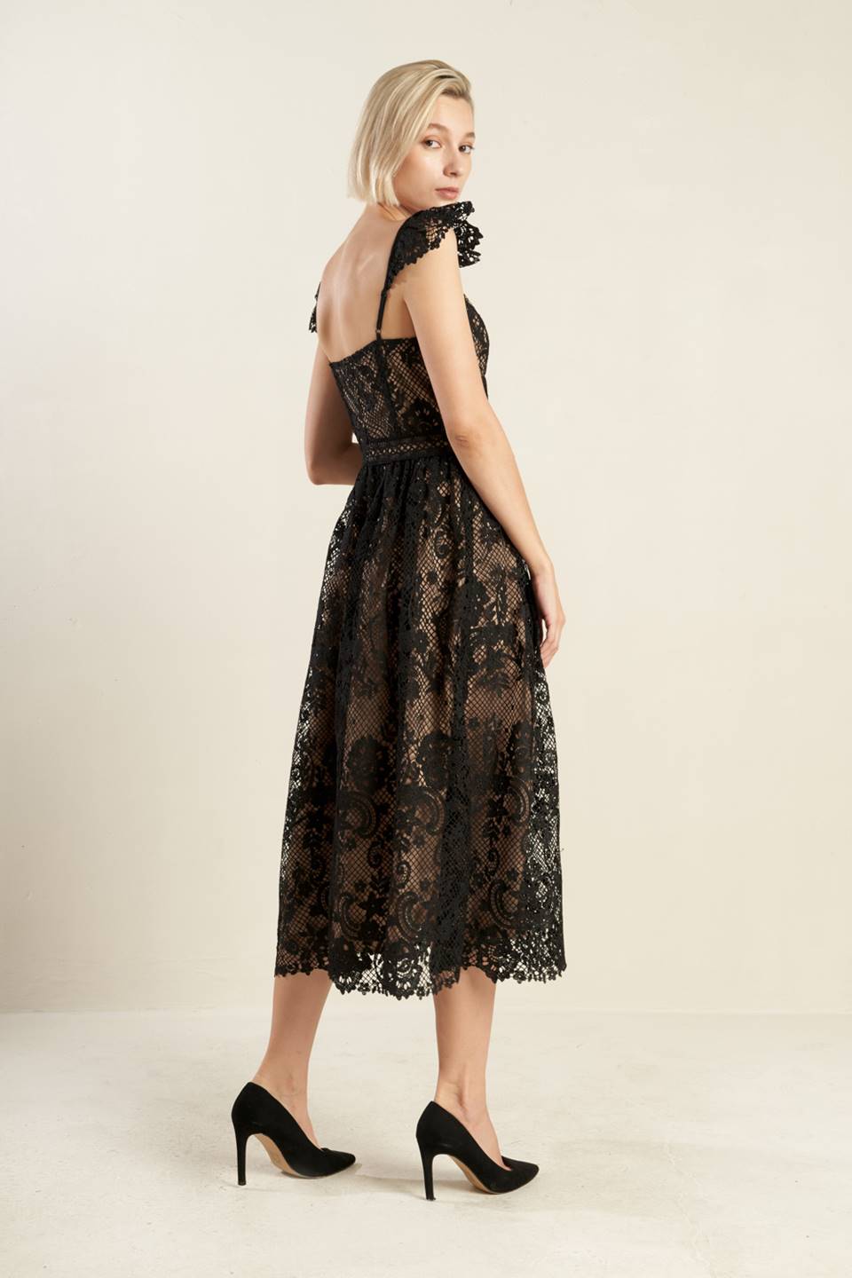 KNOW YOU BETTER LACE WOVEN MIDI DRESS - By Baano