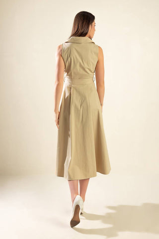 IDEAL APPROACH WOVEN MIDI DRESS - By Baano