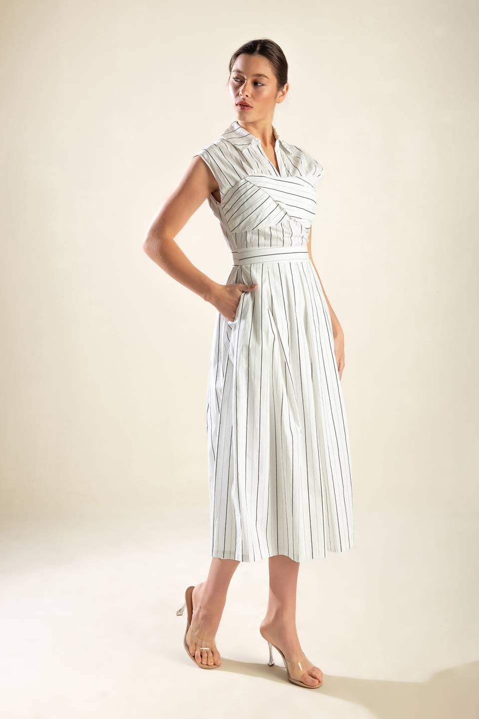 INCREDIBLY SENSATIONAL WOVEN MIDI DRESS - By Baano