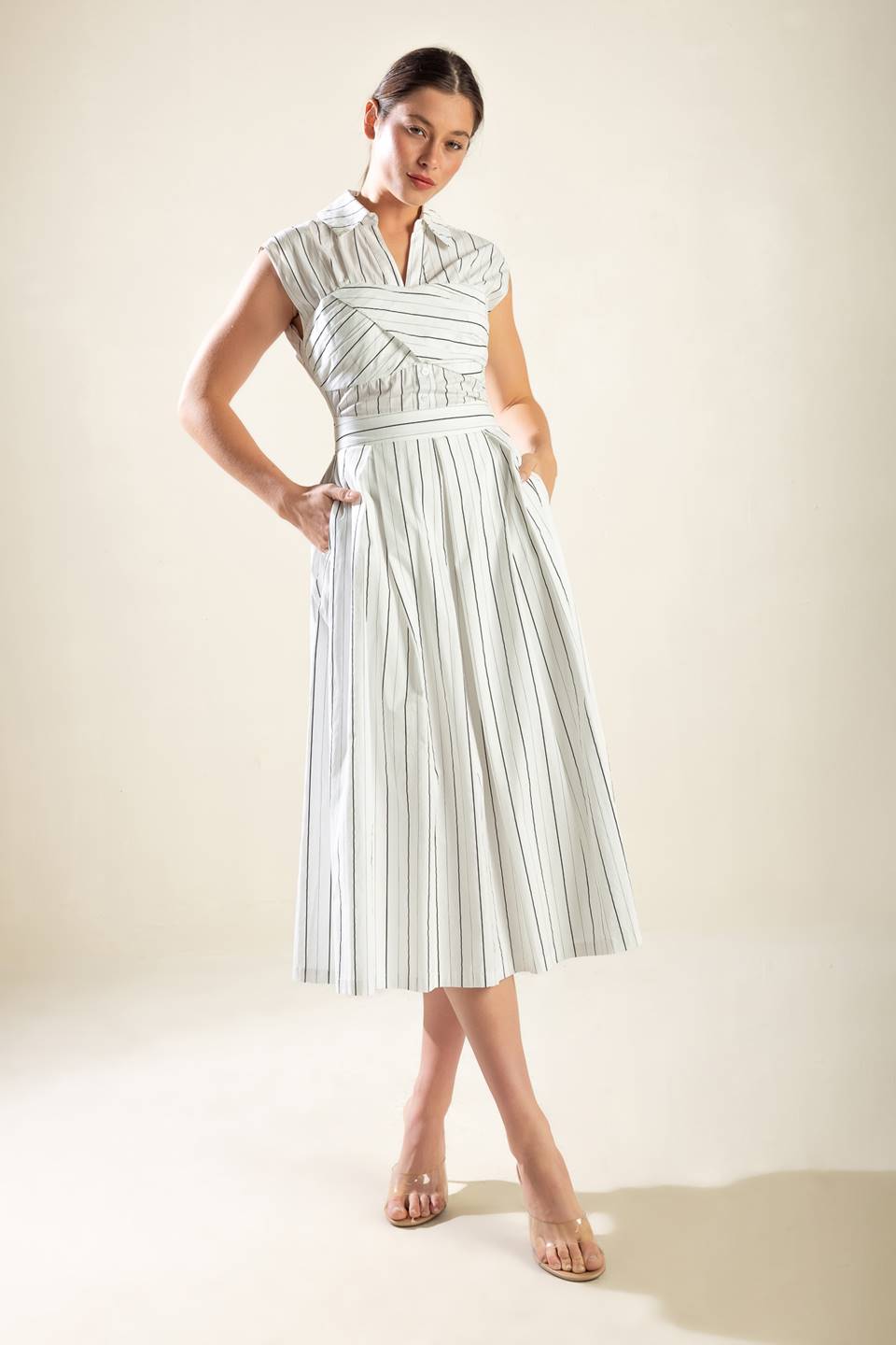 INCREDIBLY SENSATIONAL WOVEN MIDI DRESS - By Baano