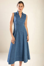 THE GENEVIEVE DENIM MIDI DRESS - By Baano