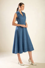 THE GENEVIEVE DENIM MIDI DRESS - By Baano