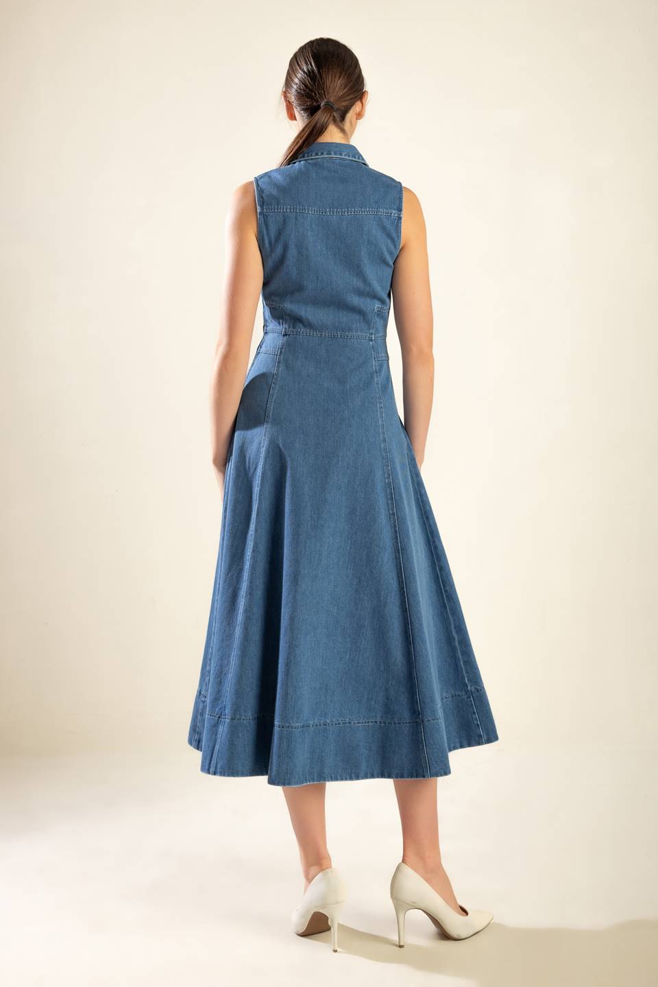 THE GENEVIEVE DENIM MIDI DRESS - By Baano