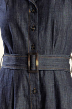 OASIS OF CALM RIGID DENIM MIDI DRESS - By Baano