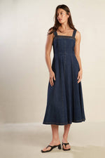 TERRIFIC TIMING DENIM MIDI DRESS - By Baano