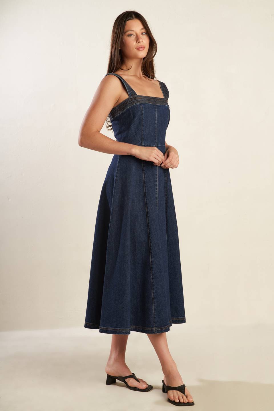 TERRIFIC TIMING DENIM MIDI DRESS - By Baano